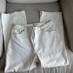 Abercrombie & Fitch Cream Wide Leg Jeans